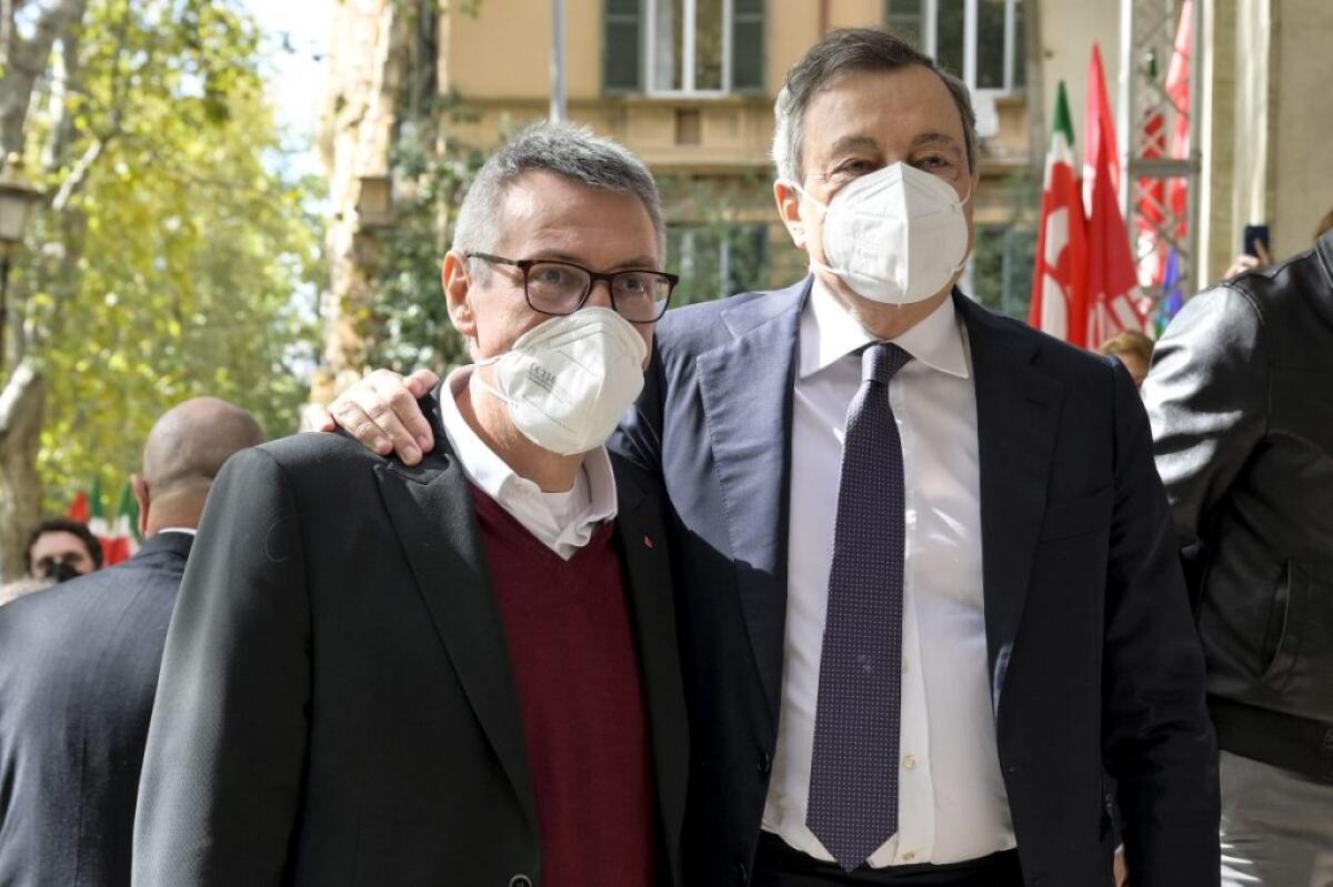 Draghi in visita alla Cgil, Landini “Segnale importante” - 