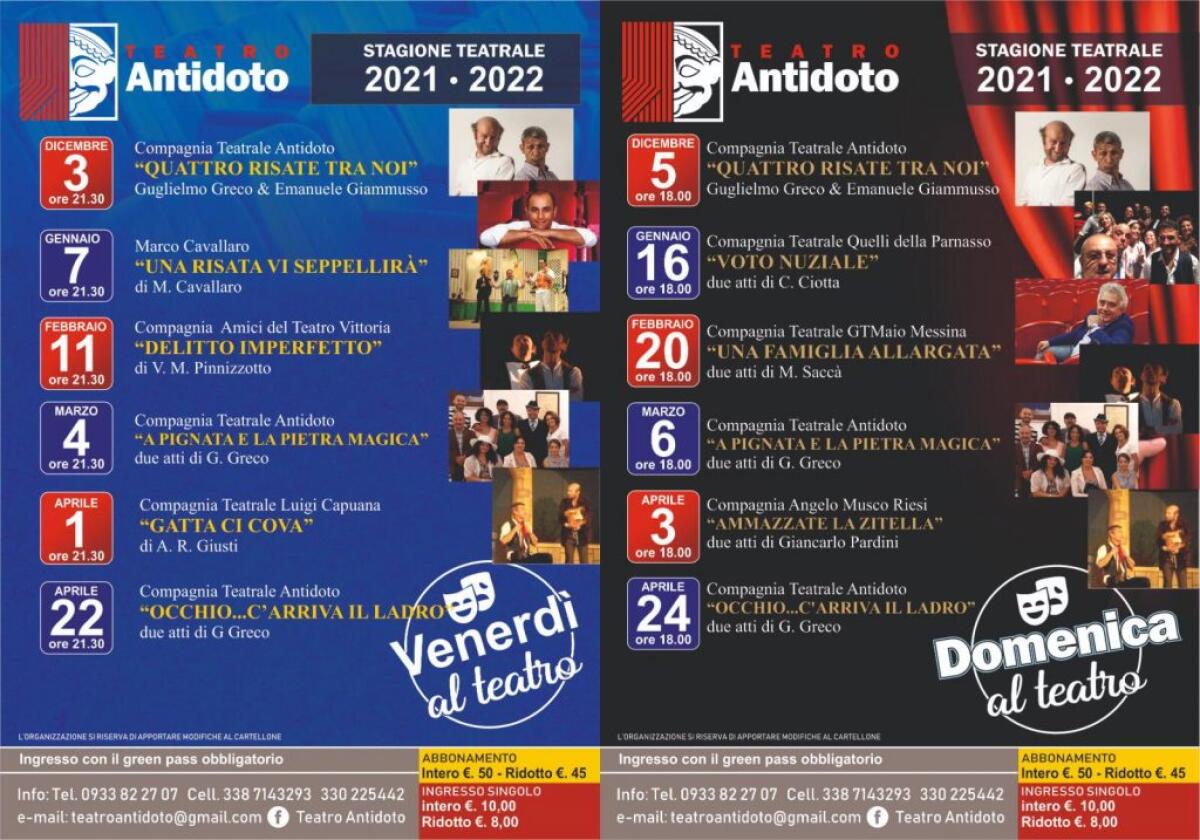 Torna il teatro all'Antidoto con 12 spettacoli il venerdì e la domenica - 