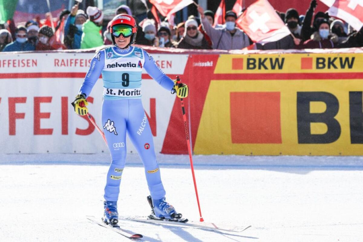 Festa Italia a St. Moritz, Brignone vince il Super-G. Curtoni 2^ - 