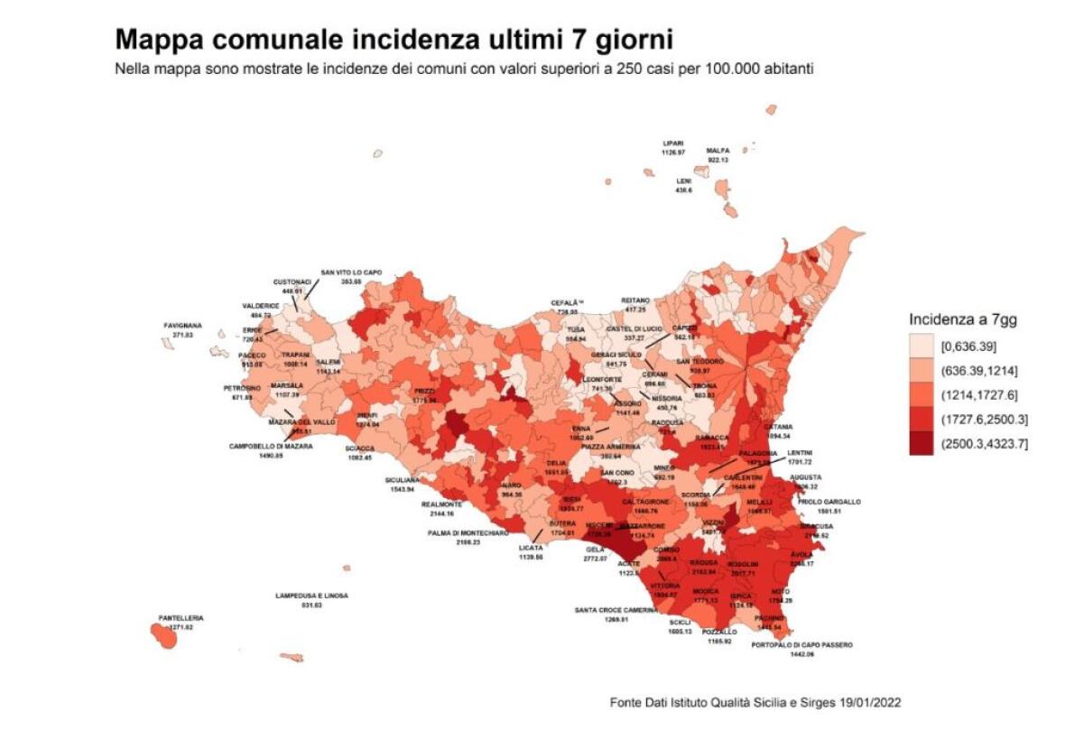 Incidenza stabile dei casi Covid in Sicilia, in aumento prime dosi - 