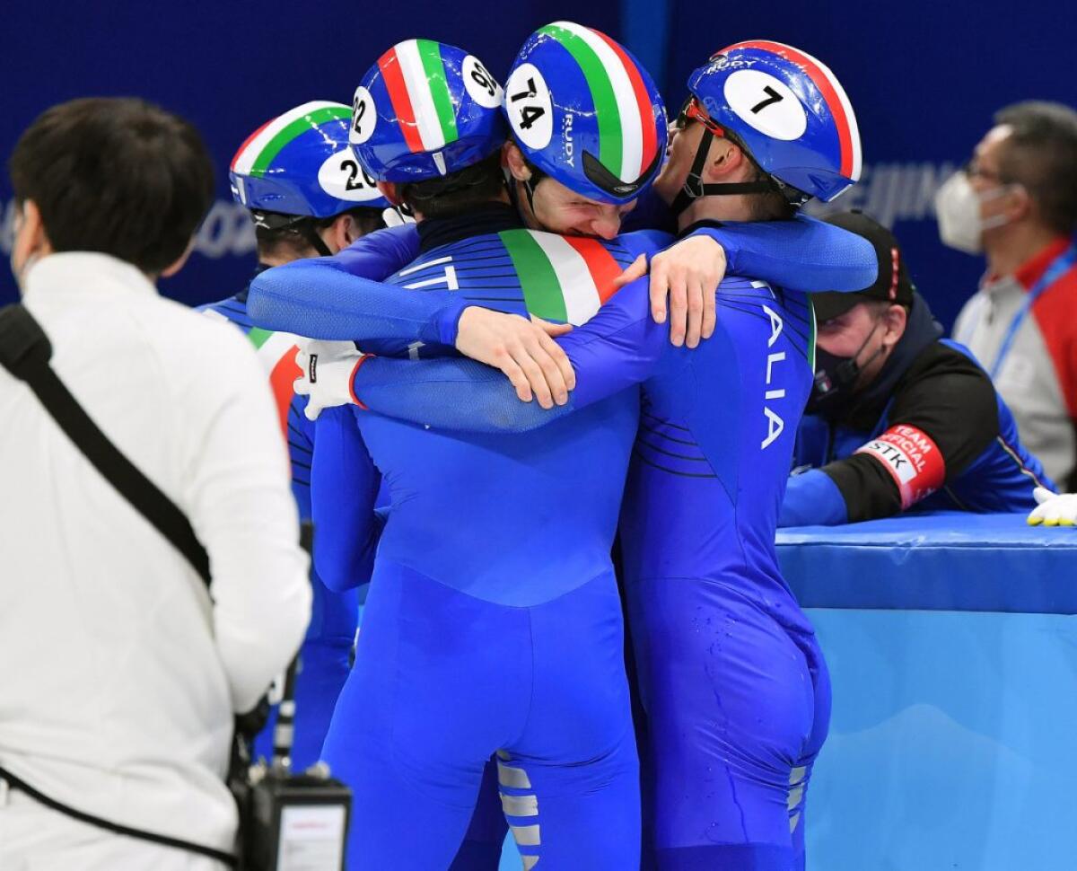 Bronzo della staffetta maschile di short track nei 5000 metri - 