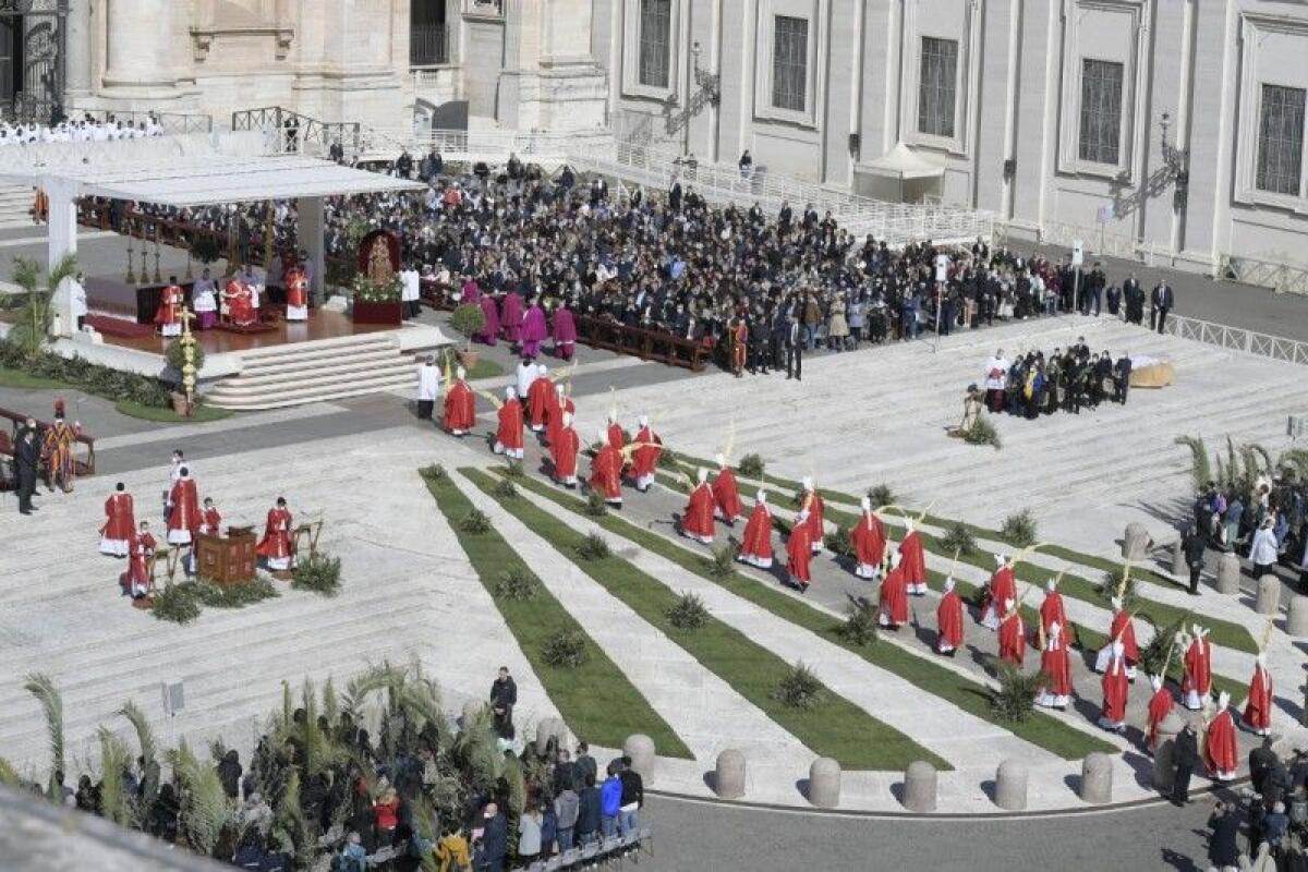 Papa Francesco in Piazza San Pietro per messa della Domenica delle Palme - 