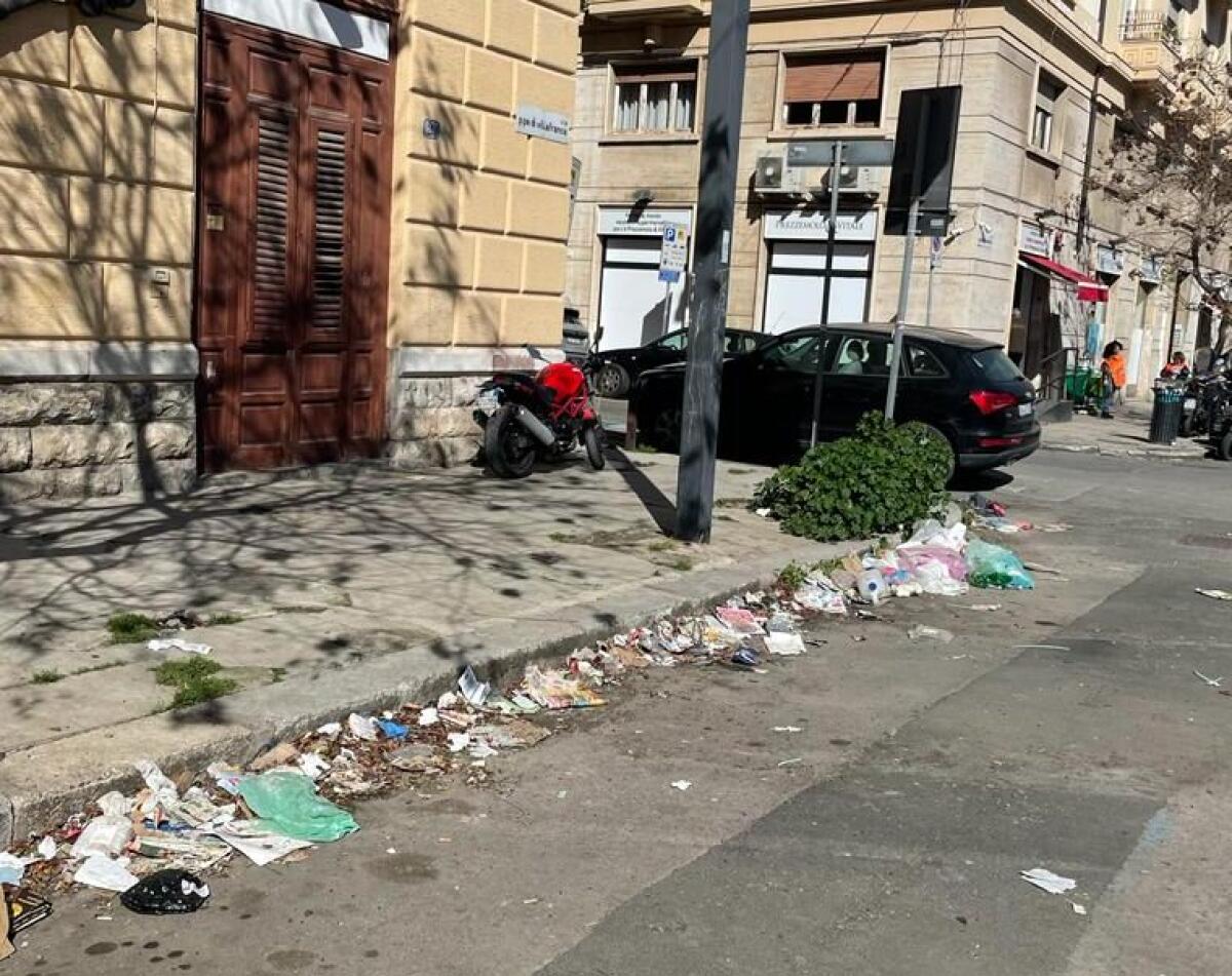 Salta lo spazzamento, strada del centro di Palermo diventa discarica - 