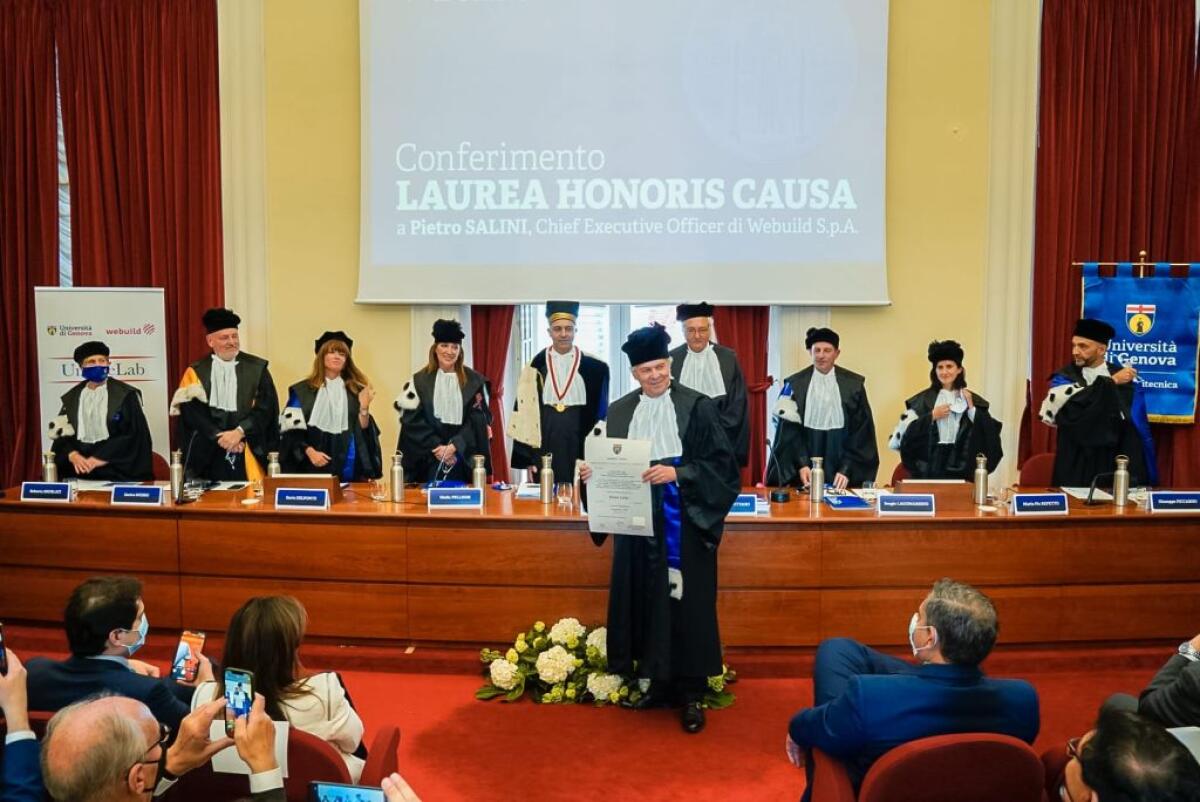 Webuild, all’ad Salini laurea honoris causa dall’Università di Genova - 