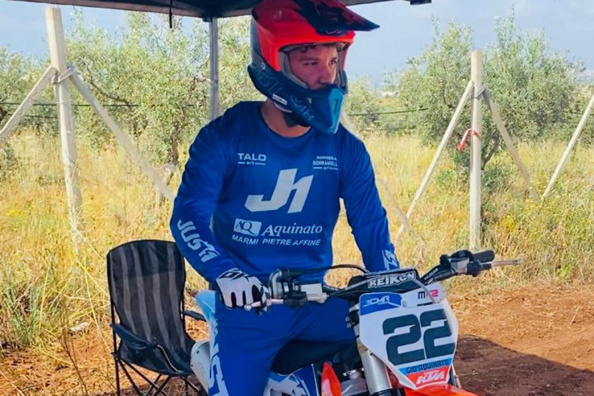 Motocross, Giovanni Aquinato sesto a Partanna con amarezza: "Niente gare, devo curarmi" - Nella foto: Giovanni Aquinato a Partanna.