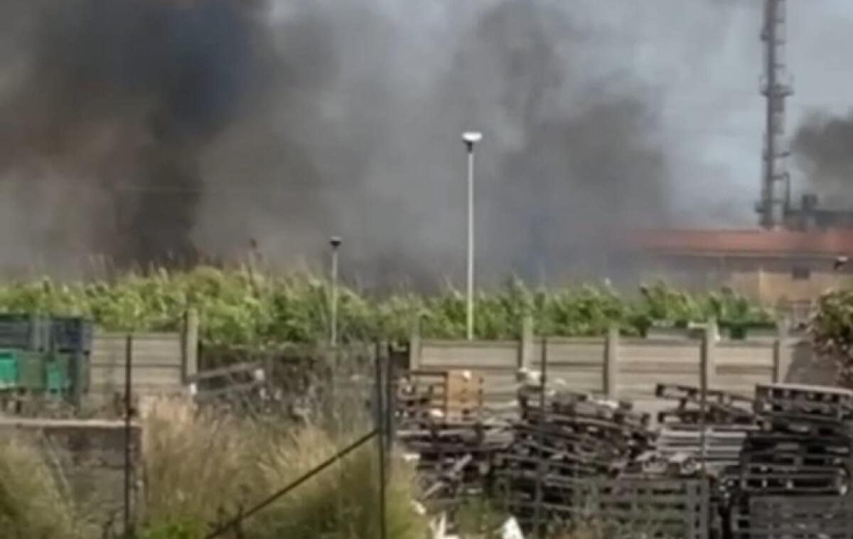 Ancora fiamme a Brucazzi, rogo tra le strade della zona industriale - Le fiamme a Brucazzi