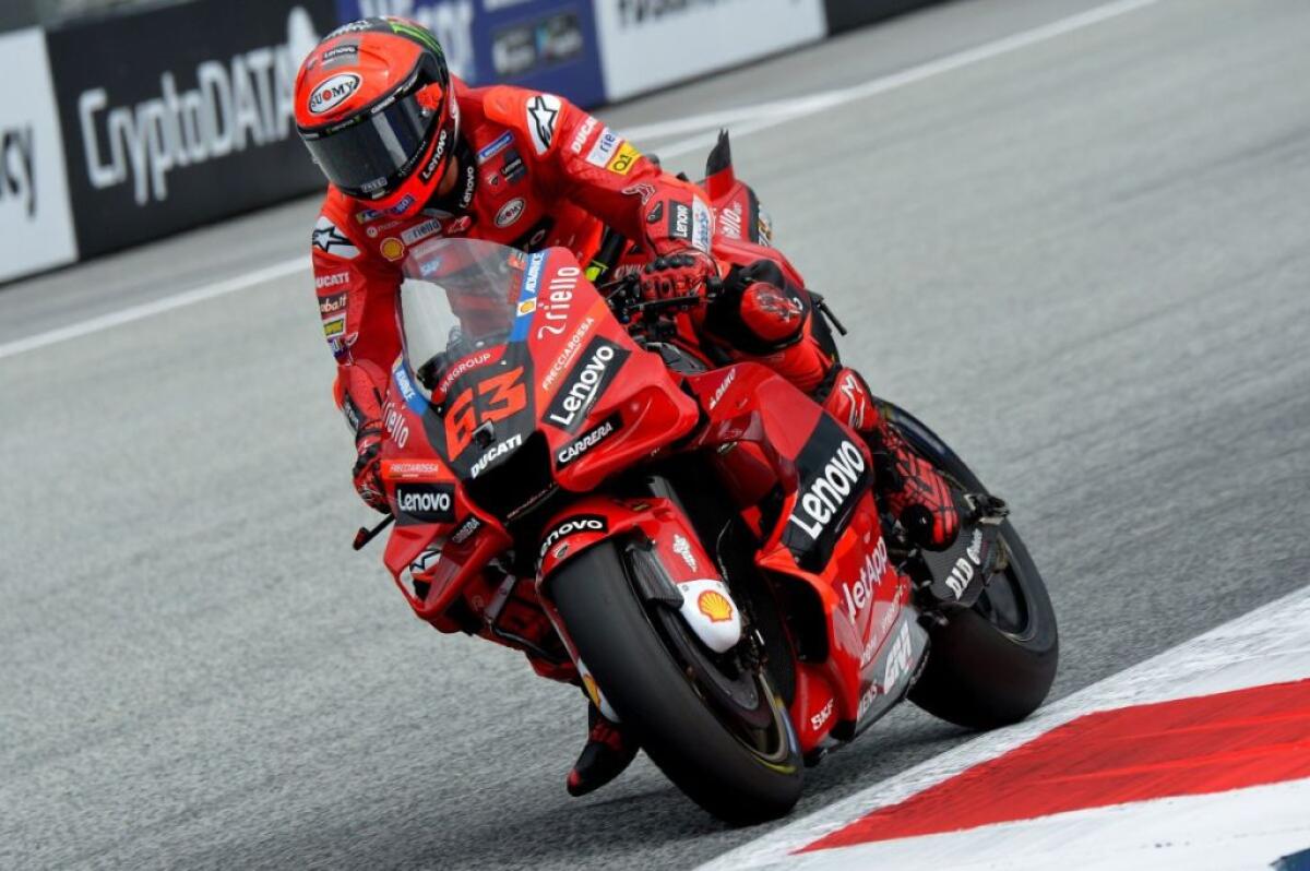 In Austria terzo successo di fila per Bagnaia, 2° Quartararo - 
