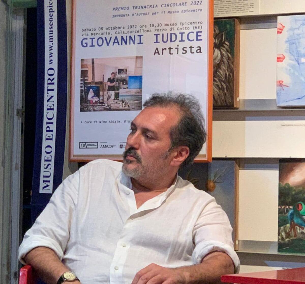 A Iudice il premio "Trinacria circolare", "nel mare dell'artista il dramma dei migranti" - L'artista Giovanni Iudice