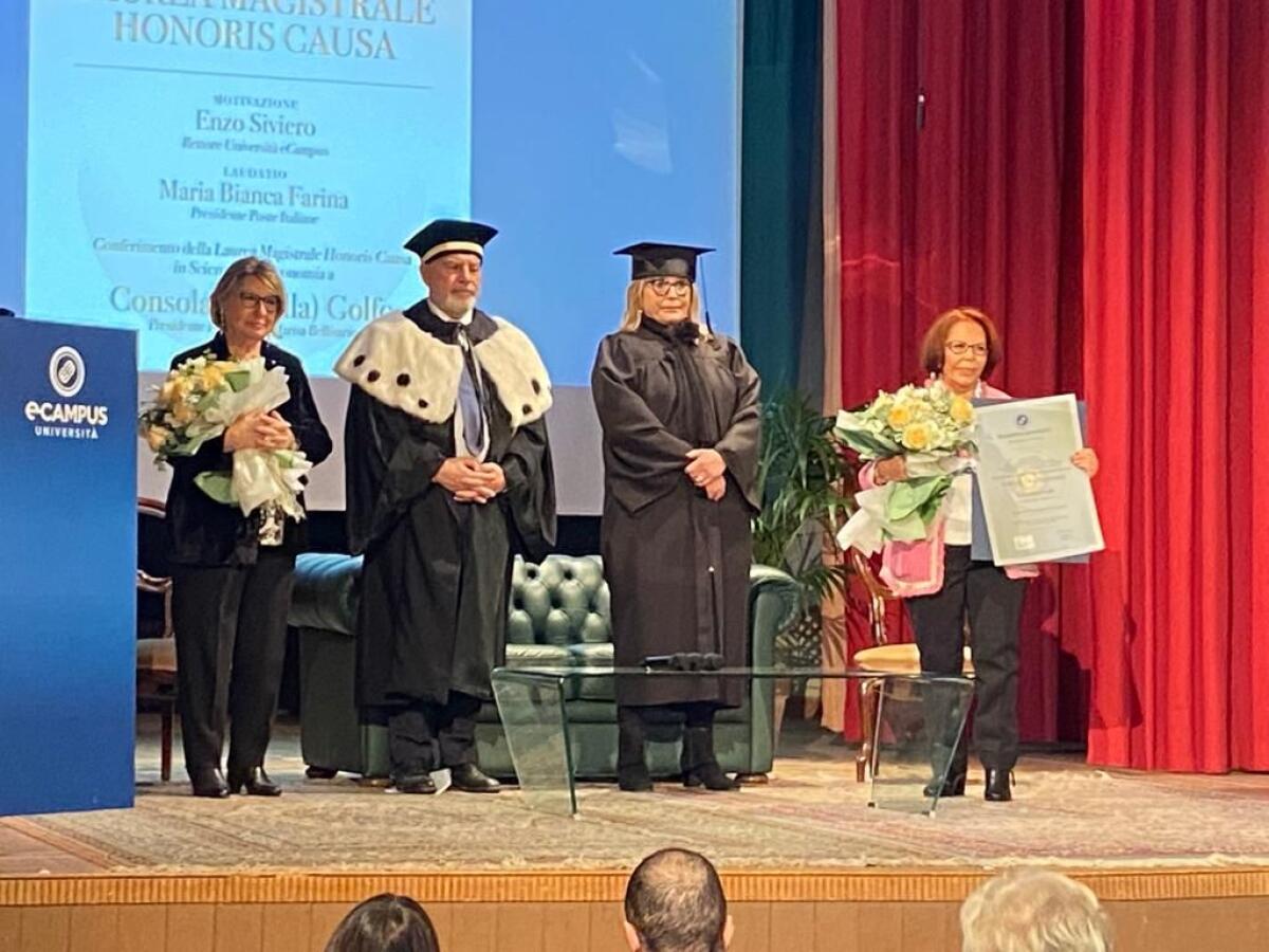 eCampus, laurea honoris causa in Scienze dell’Economia a Lella Golfo - 