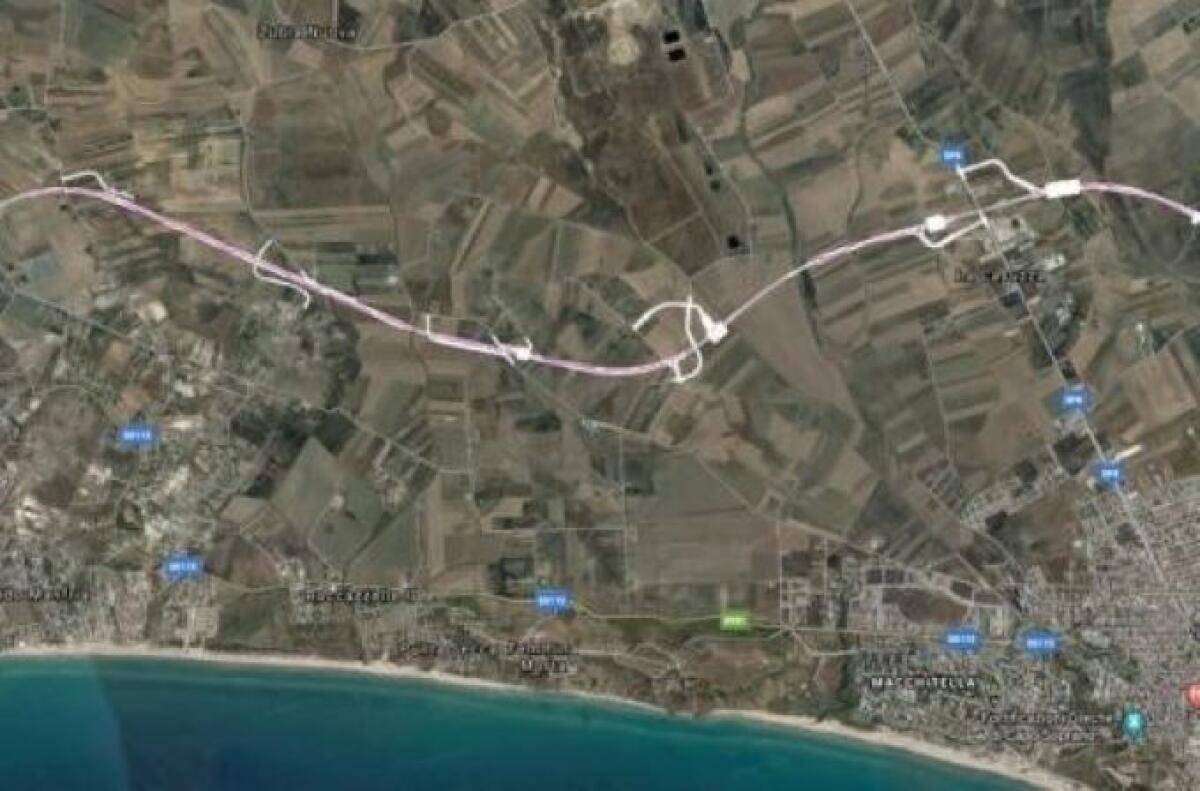 Nuova tangenziale, conclusi rilievi preliminari nelle aree del progetto - Il tracciato della tangenziale