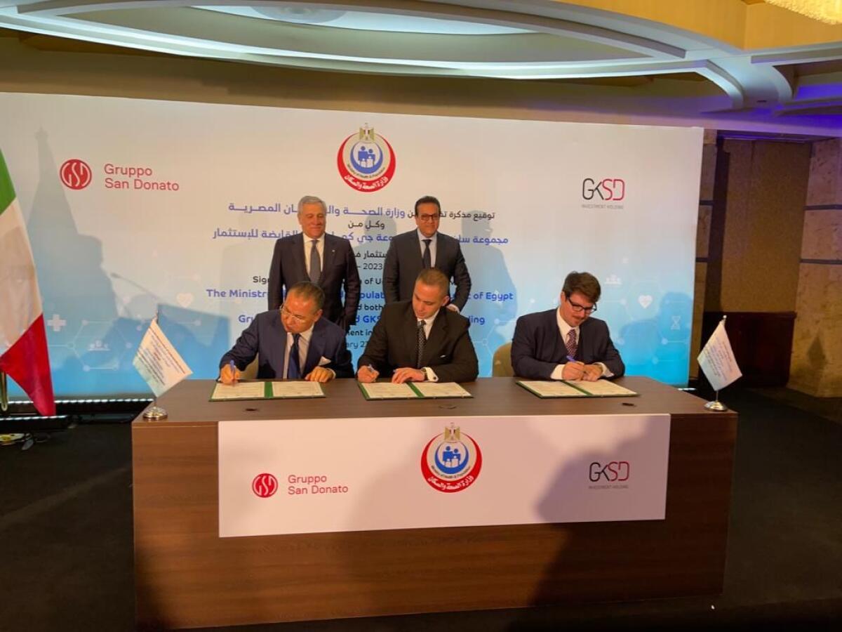 Siglato Memorandum tra ministero Salute Egitto, GKSD e Gruppo San Donato -