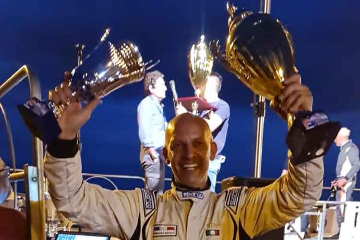 Tivm, Gianni Carfì è campione nazionale per la terza volta consecutiva nella E2SS-2000 - Nella foto: Gianni Carfì esulta per la vittoria in E2SS-2000.
