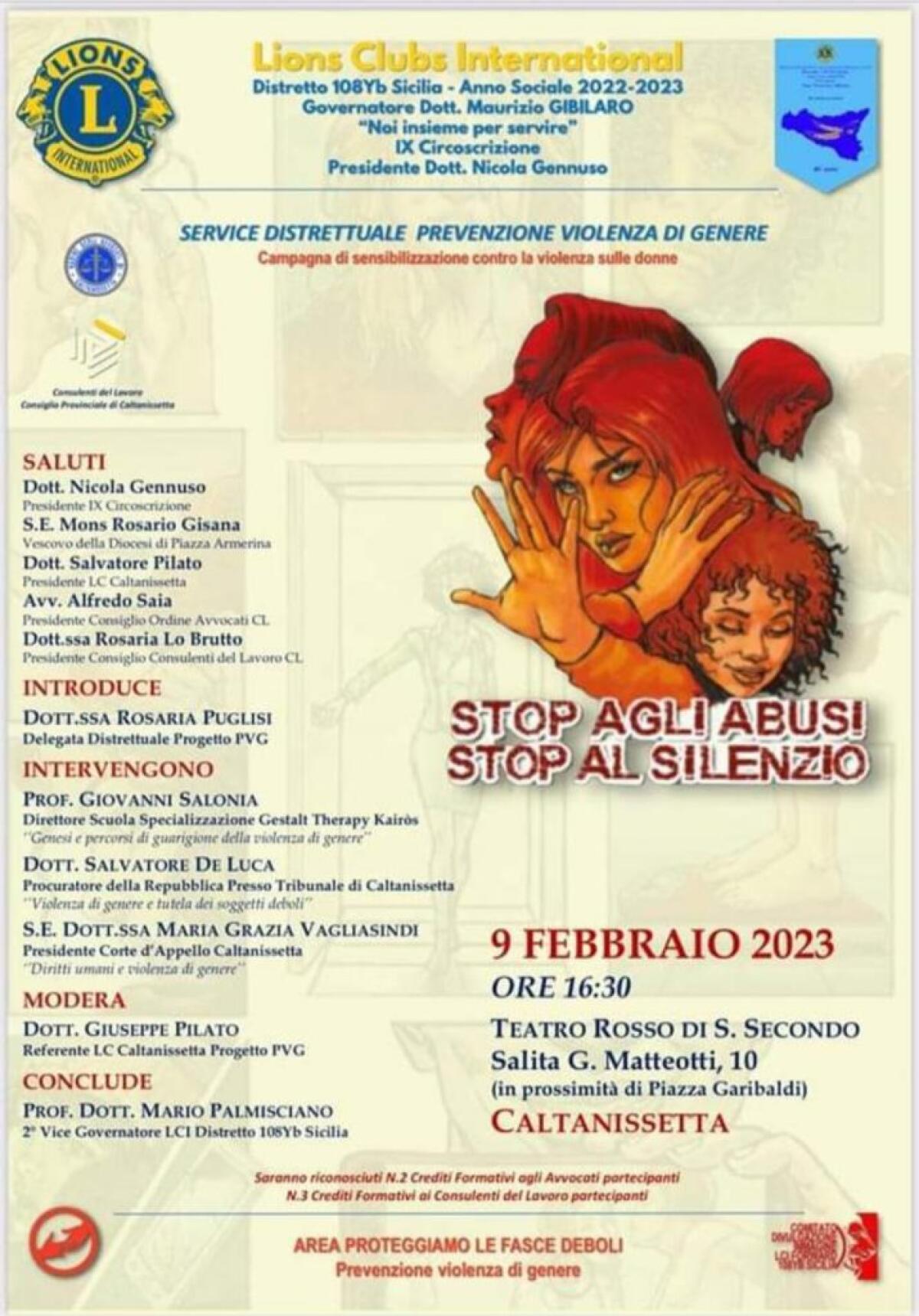 "Stop abusi, stop silenzio", domani dibattito Lions - 