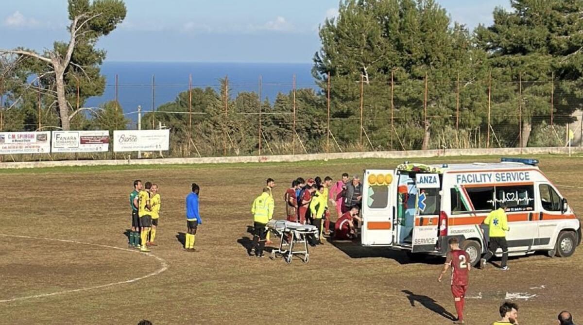 Attimi di paura durante la gara tra Casteldaccia e Gela FC - 