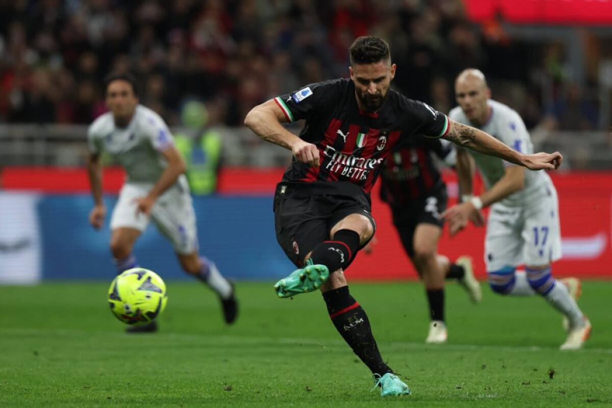 Il Milan travolge la Sampdoria 5-1, tripletta per Giroud -