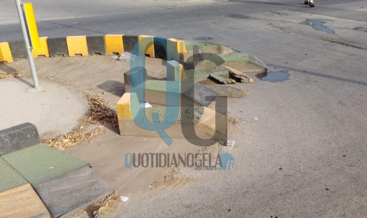 Giardinelli, rotatoria stradale divelta: mancano condizioni di sicurezza - 