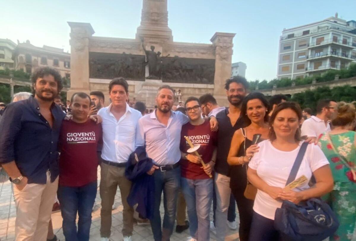 La commemorazione in ricordo di Borsellino e degli agenti della scorta, delegazione FdI al corteo - La delegazione gelese di FdI