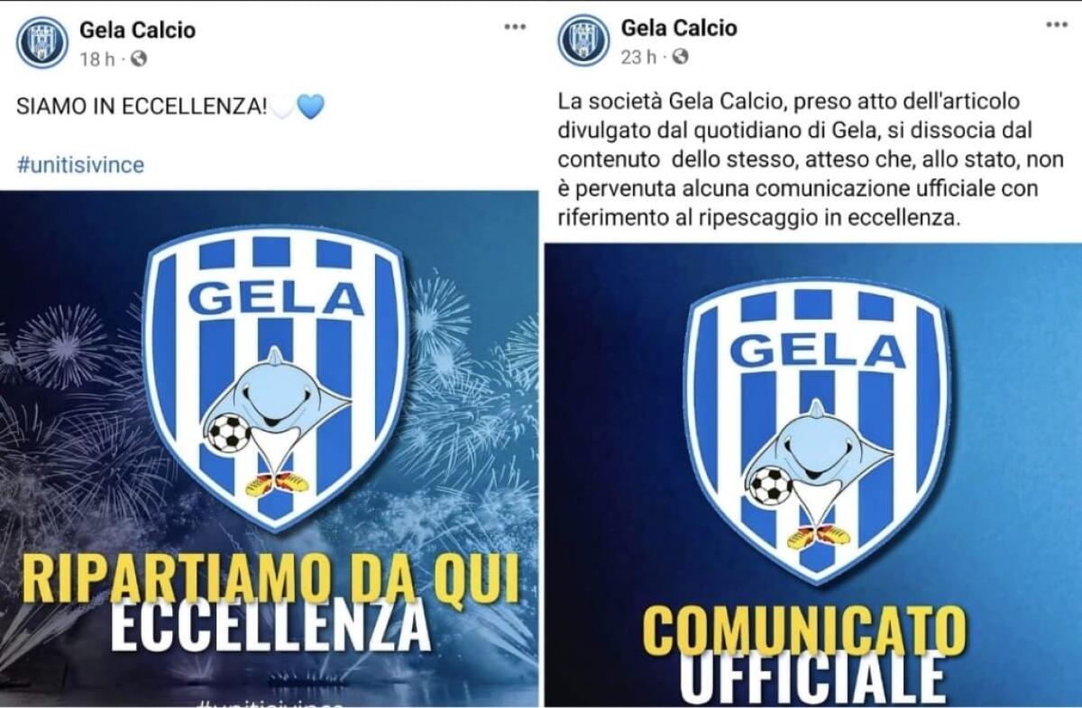“Se anche le belle notizie vanno smentite”, il corto circuito social del Gela Calcio -