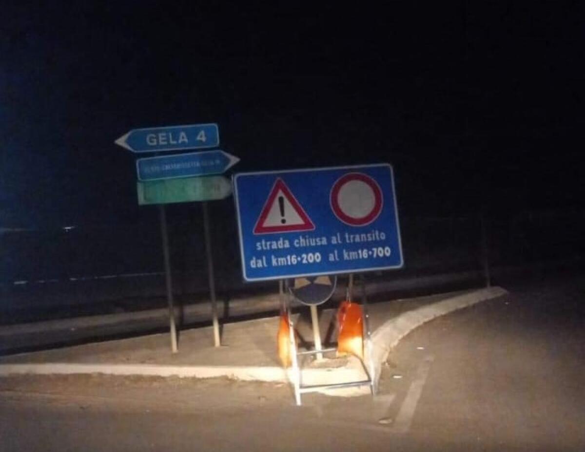 Sp8 Gela-Butera, un tratto chiuso: niente transito, semaforo non garantisce sicurezza -