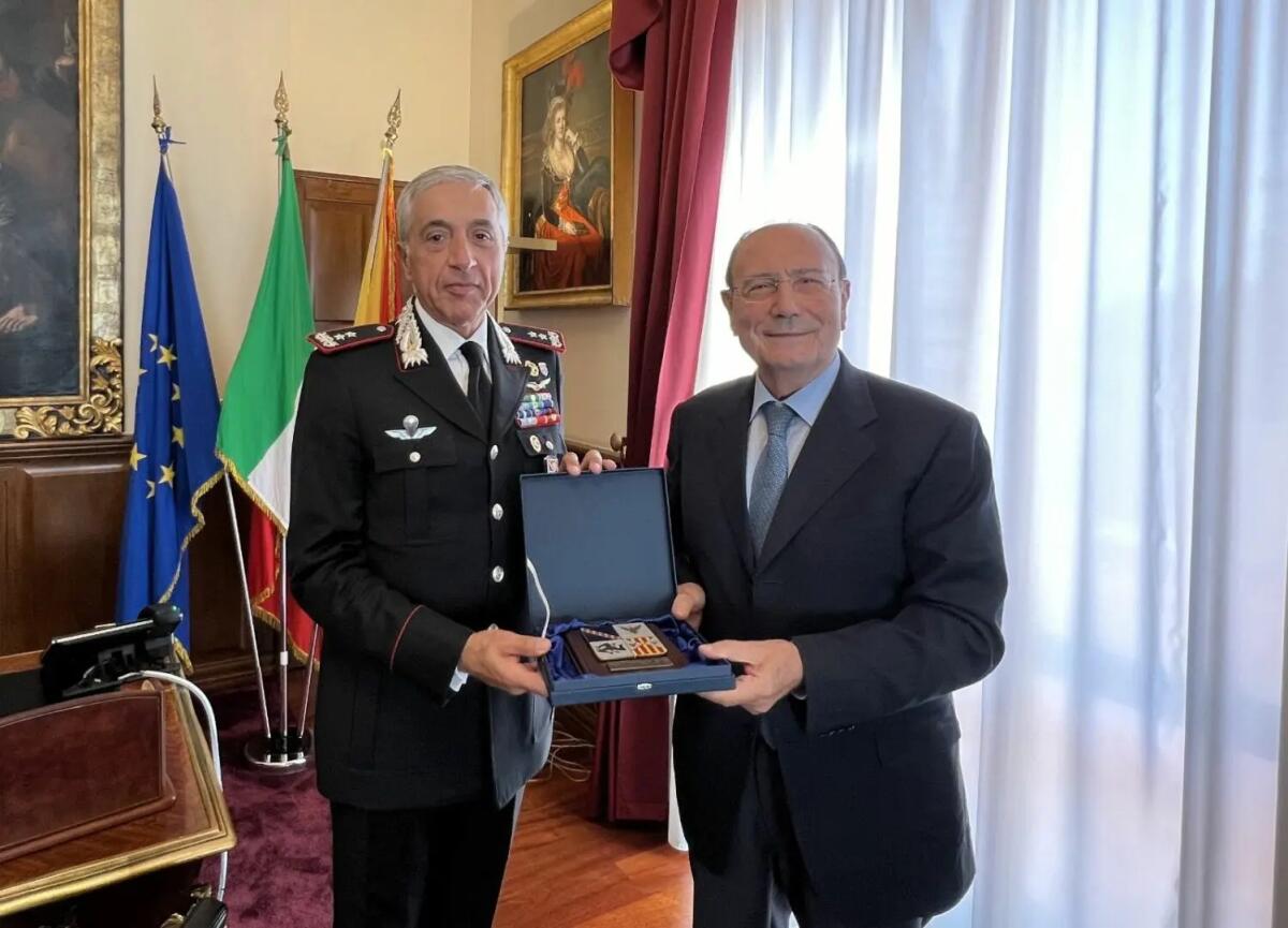 Schifani riceve il generale Spina, neo Comandante dei Carabinieri Sicilia -