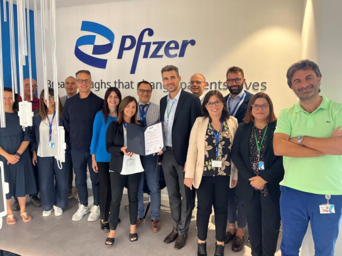Stabilimento Pfizer di Ascoli riceve certificazione su parità di genere - 