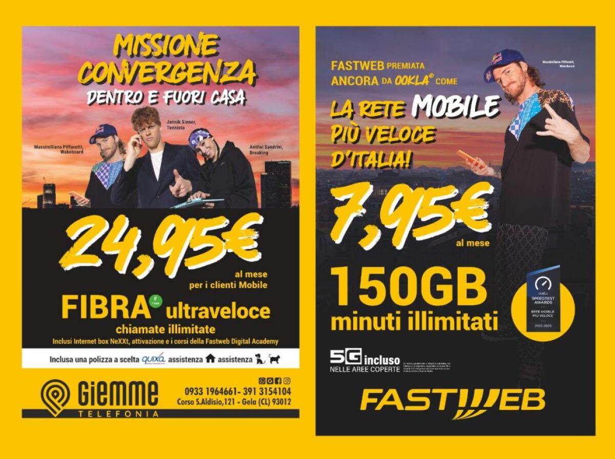La rivoluzione Fastweb, linea fissa+mobile a € 32,90, e dalla Giemme telefonia un ulteriore sconto -