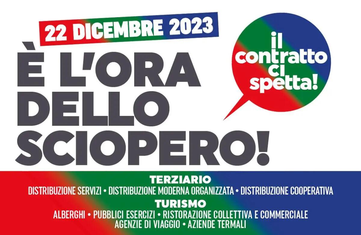 22 dicembre scioperano lavoratori del Terziario, Commercio e Turismo - 