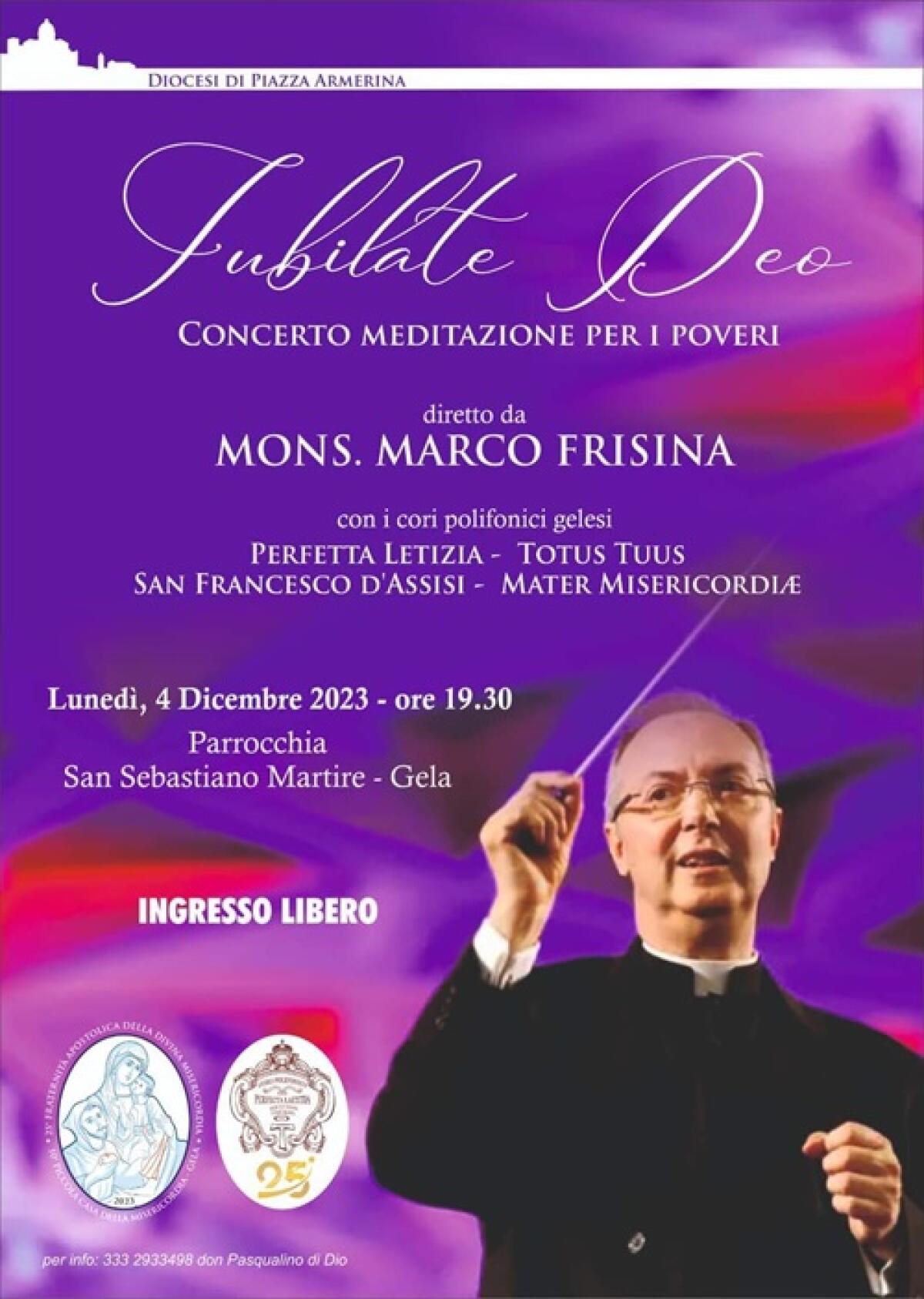 “Iubilate Deo – Concerto meditazione per i poveri” con don Marco Frisina -