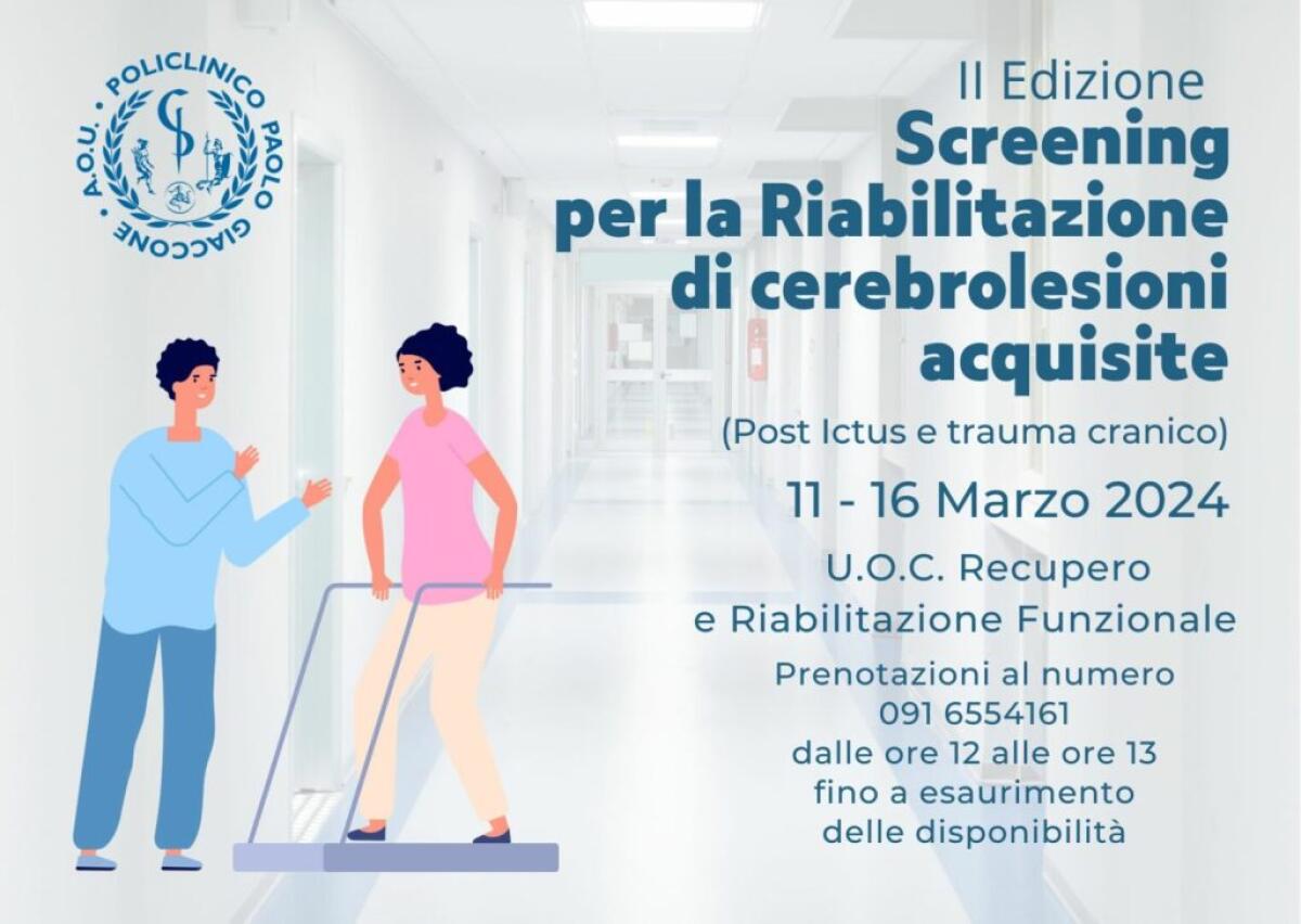 Riabilitazione, settimana di screening gratuito al Policlinico di Palermo - 