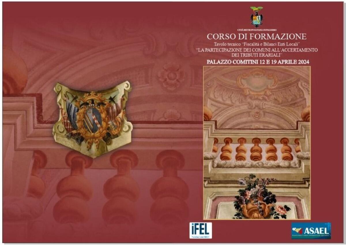 Tributi erariali, al via Corso di formazione per i comuni di Palermo e provincia - 