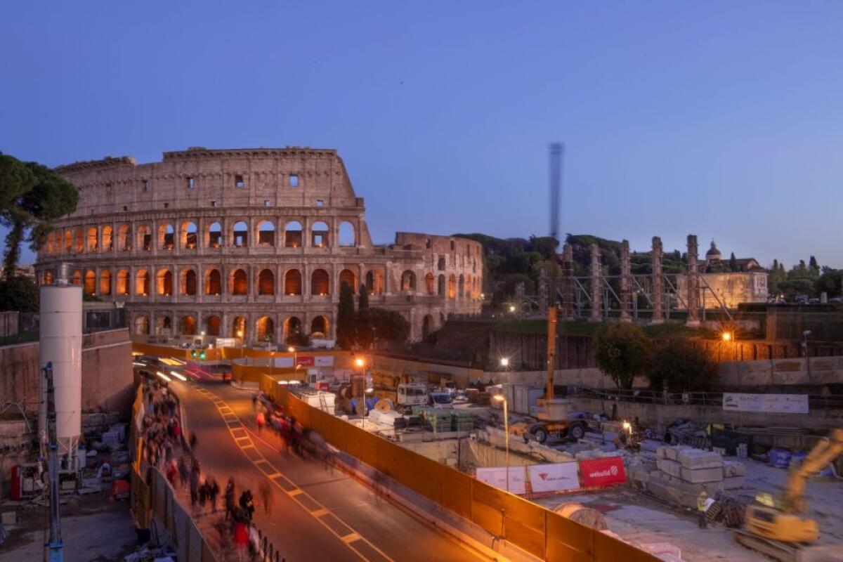 Metro C Roma, sindaco New York visita stazione Colosseo-Fori Imperiali - 