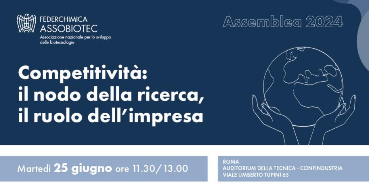 Competitività e ricerca, il 25 giugno l’Assemblea Assobiotec - 