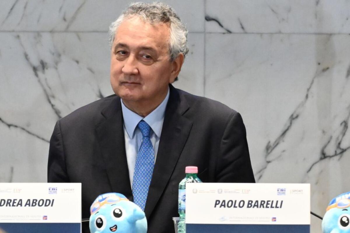 Barelli rieletto presidente della Federnuoto - 