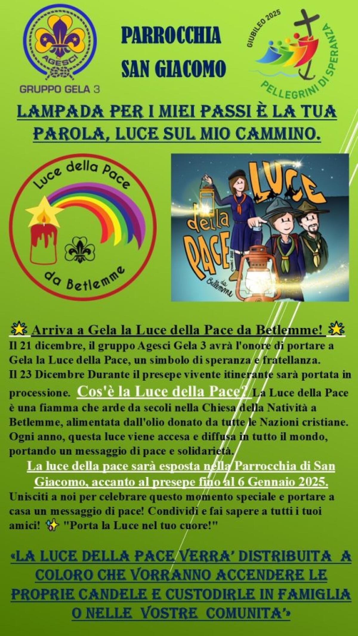 Gli scout Agesci Gela 3 portano in città la "Luce della Pace di Betlemme" - 