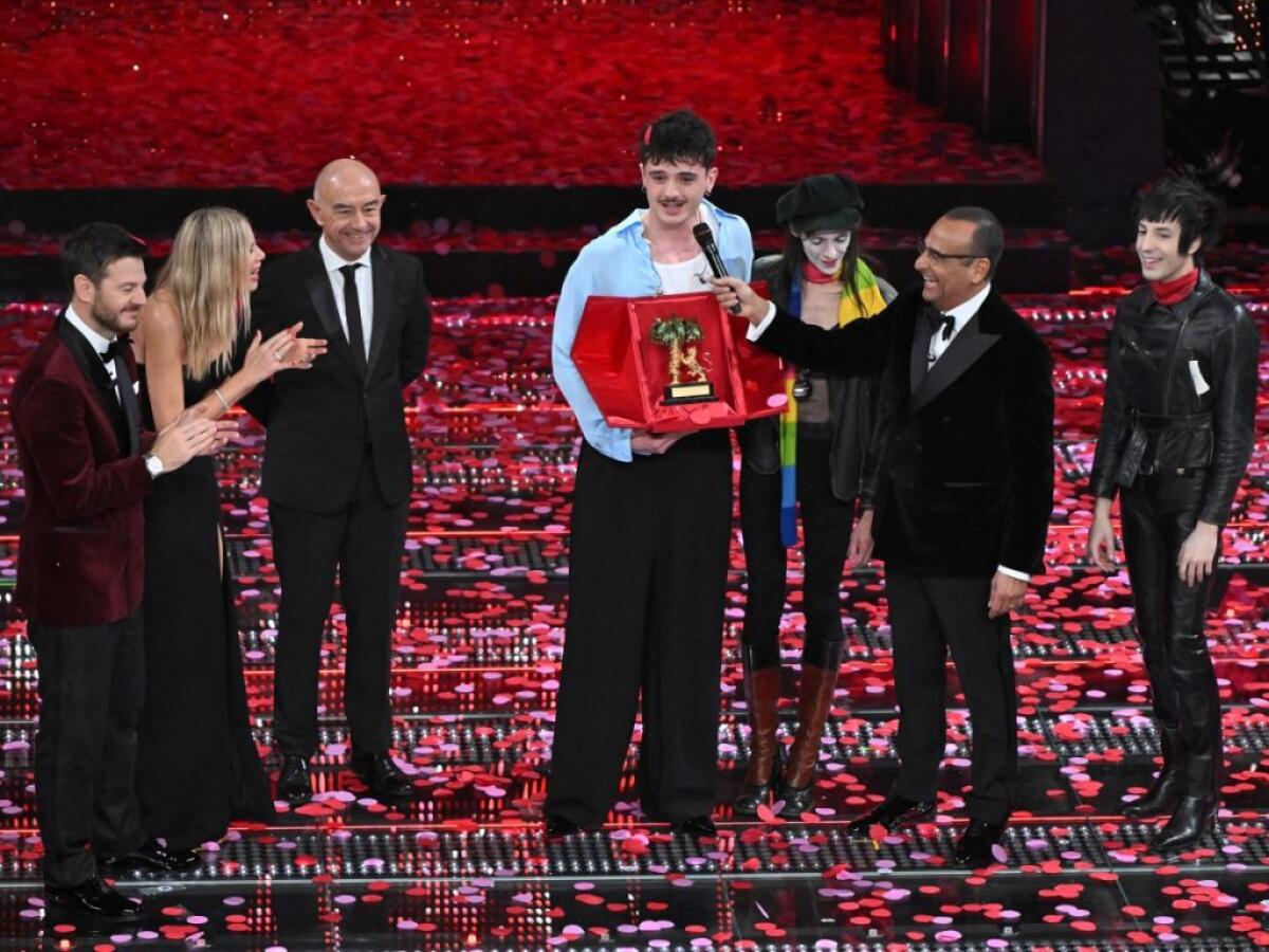 Sanremo, vince Olly. Secondo Lucio Corsi. Fischi per Giorgia e Achille Lauro fuori dalla top five -