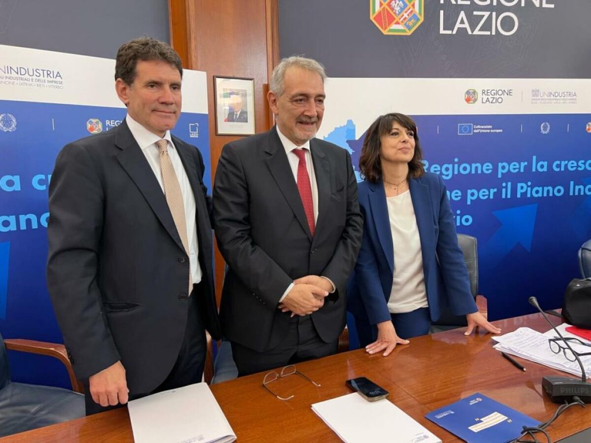 Regione Lazio e Unindustria insieme per il nuovo Piano industriale -