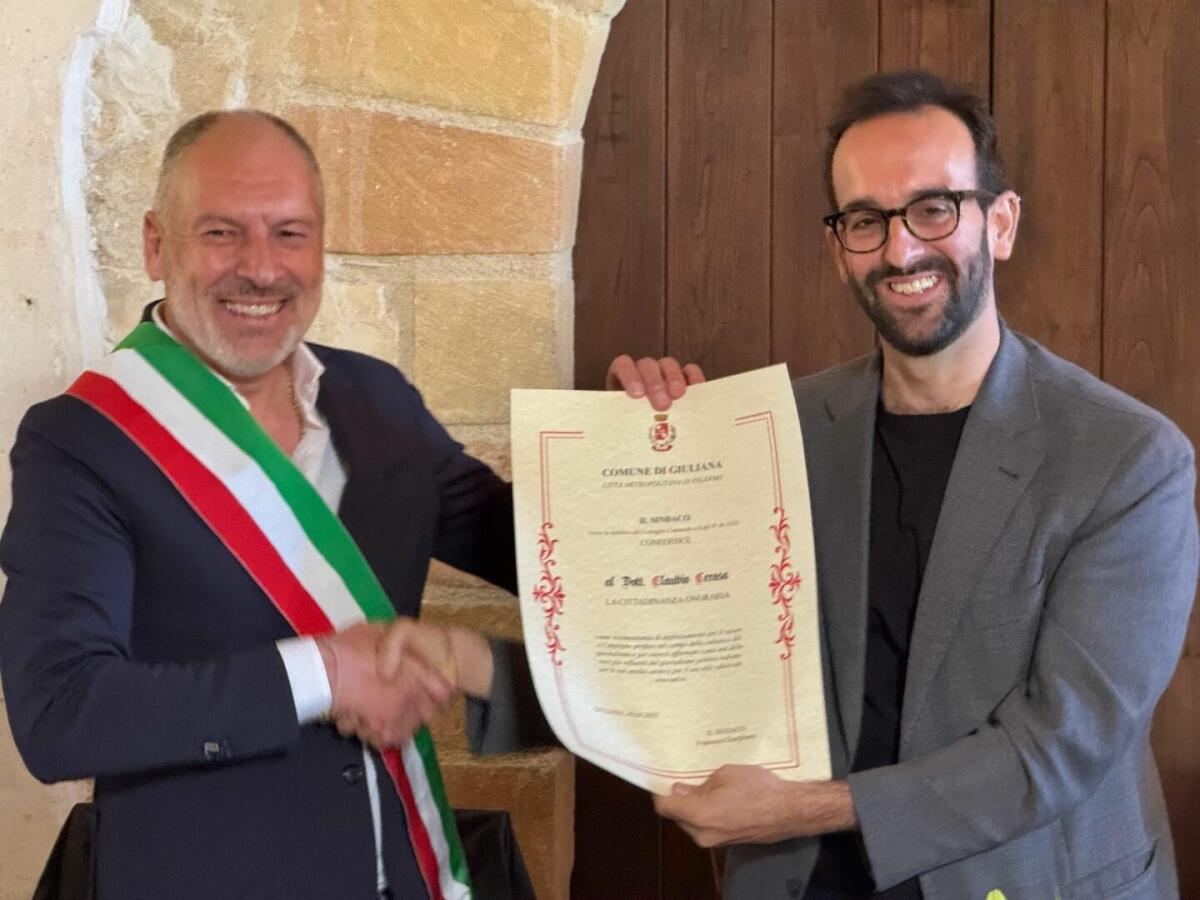 A Claudio Cerasa la cittadinanza onoraria del comune di Giuliana -