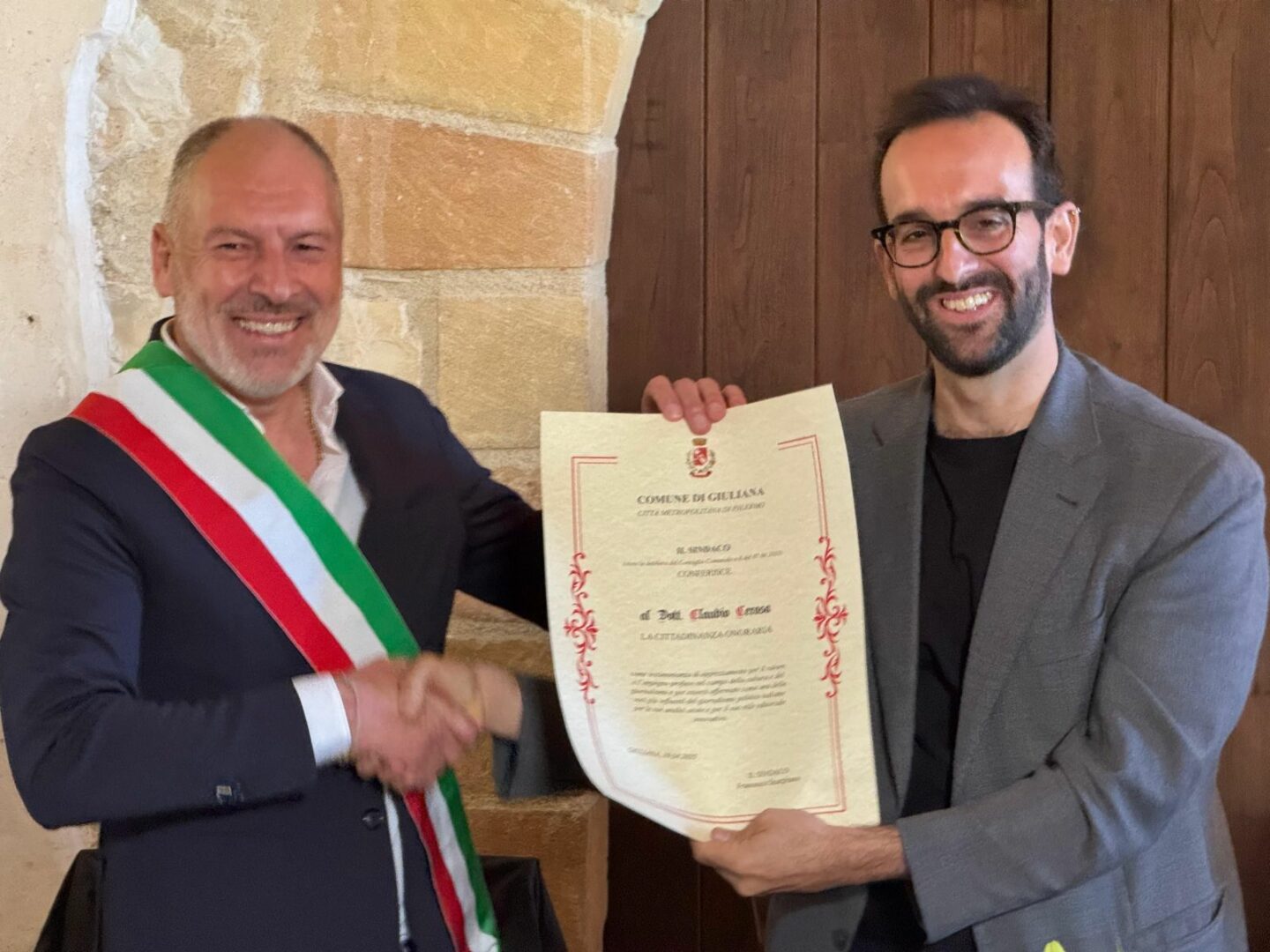 A Claudio Cerasa la cittadinanza onoraria del comune di Giuliana -