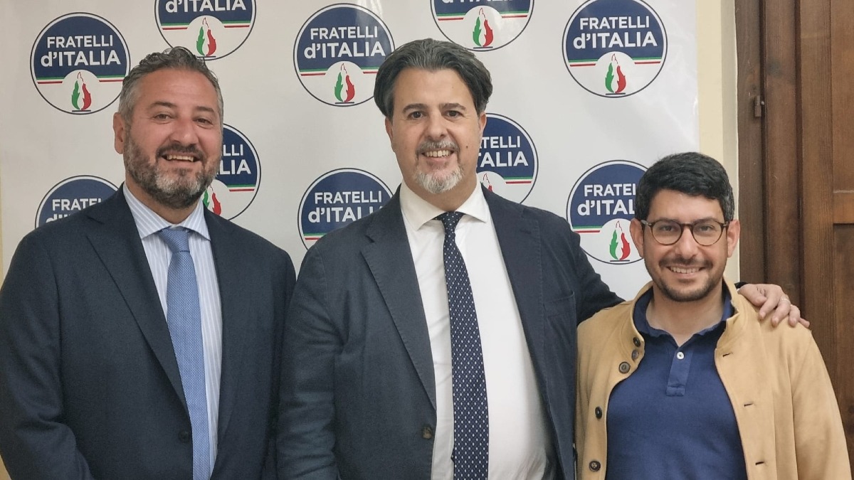 L'imprenditore Angelo Turco aderisce a FdI: "Per me è una scelta naturale" - Turco insieme a Scuvera e Grisanti