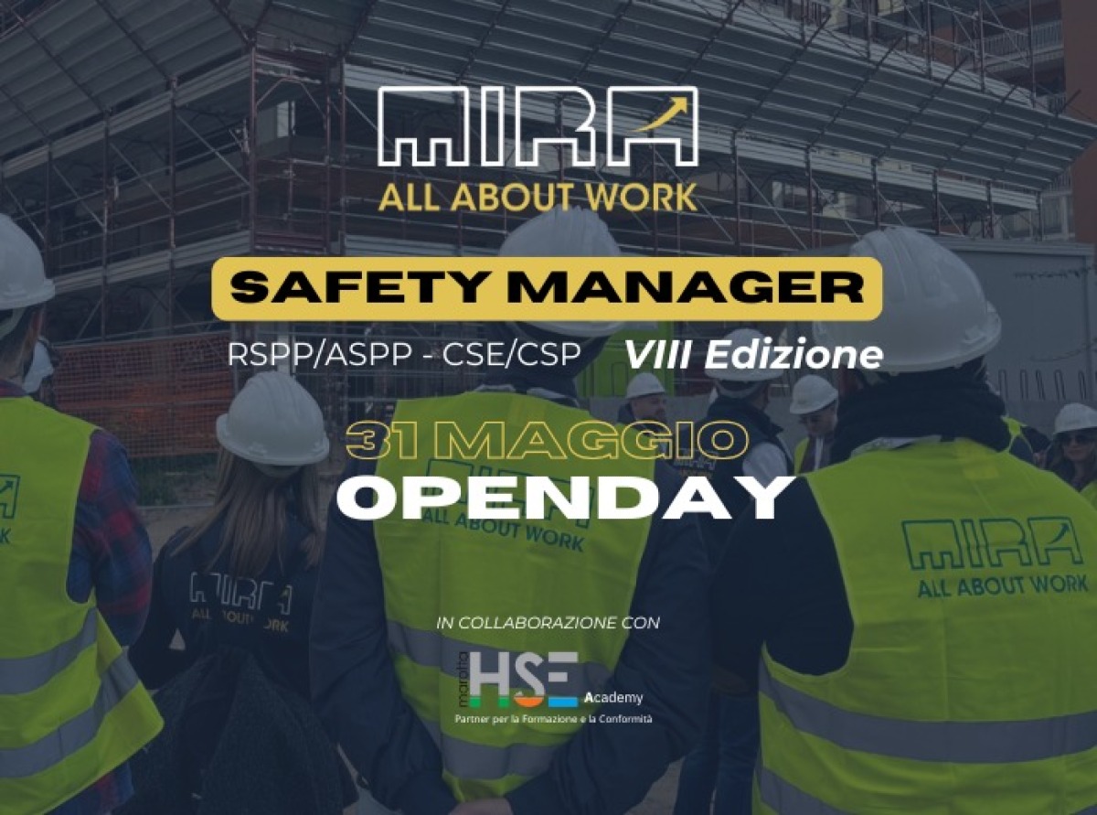 Sabato l'open day del corso Safety Manager di Mira Group - 