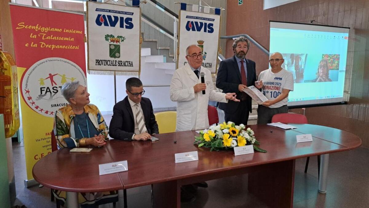 Asp Siracusa, assegnata medaglia d’oro per 100 donazioni di sangue - 