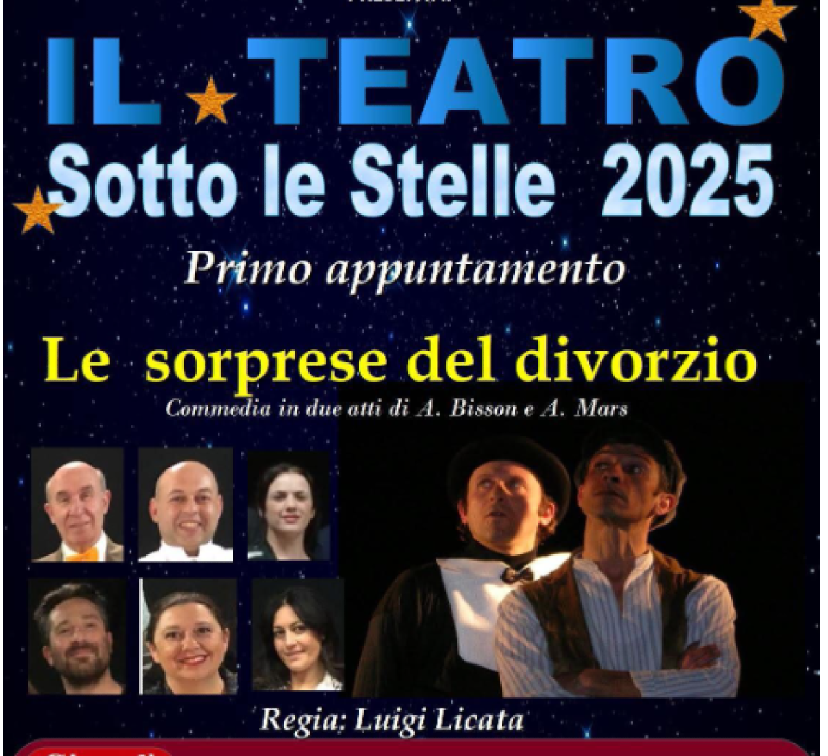 Il teatro sotto le stelle apre con “Le sorprese del divorzio” -