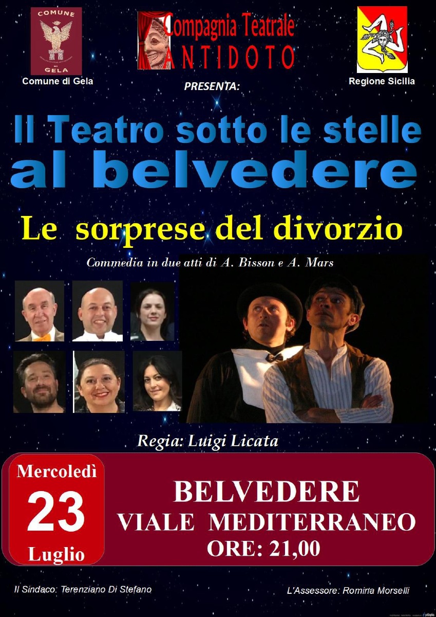 Il Teatro sotto le stelle fa tappa al Belvedere con “Le sorprese del divorzio” - 