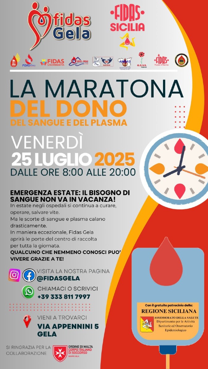 "La maratona del dono", torna a Gela la gara di solidarietà - 