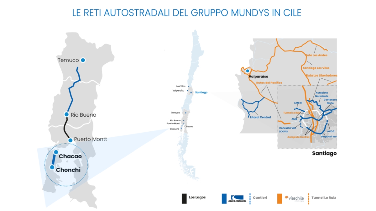 Mundys cresce in Cile, a Costanera tratta Chacao-Chonchi della Ruta 5 - 