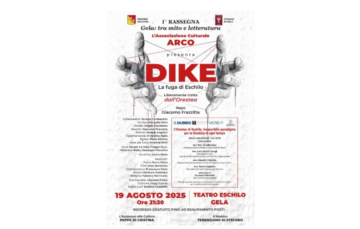 "Dike-La fuga di Eschilo", l'opera in città: in teatro anche dibattito tra giuristi -