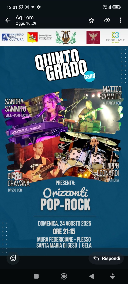 Mura Federiciane, questa sera in concerto i "Quinto grado" - 