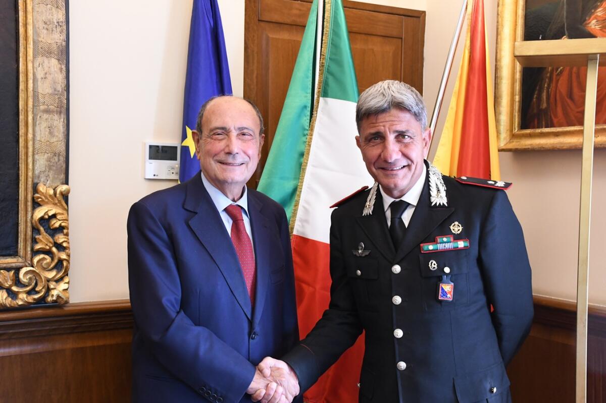Schifani riceve il generale di brigata Ubaldo Del Monaco, neo comandante della Legione Carabinieri Sicilia - 