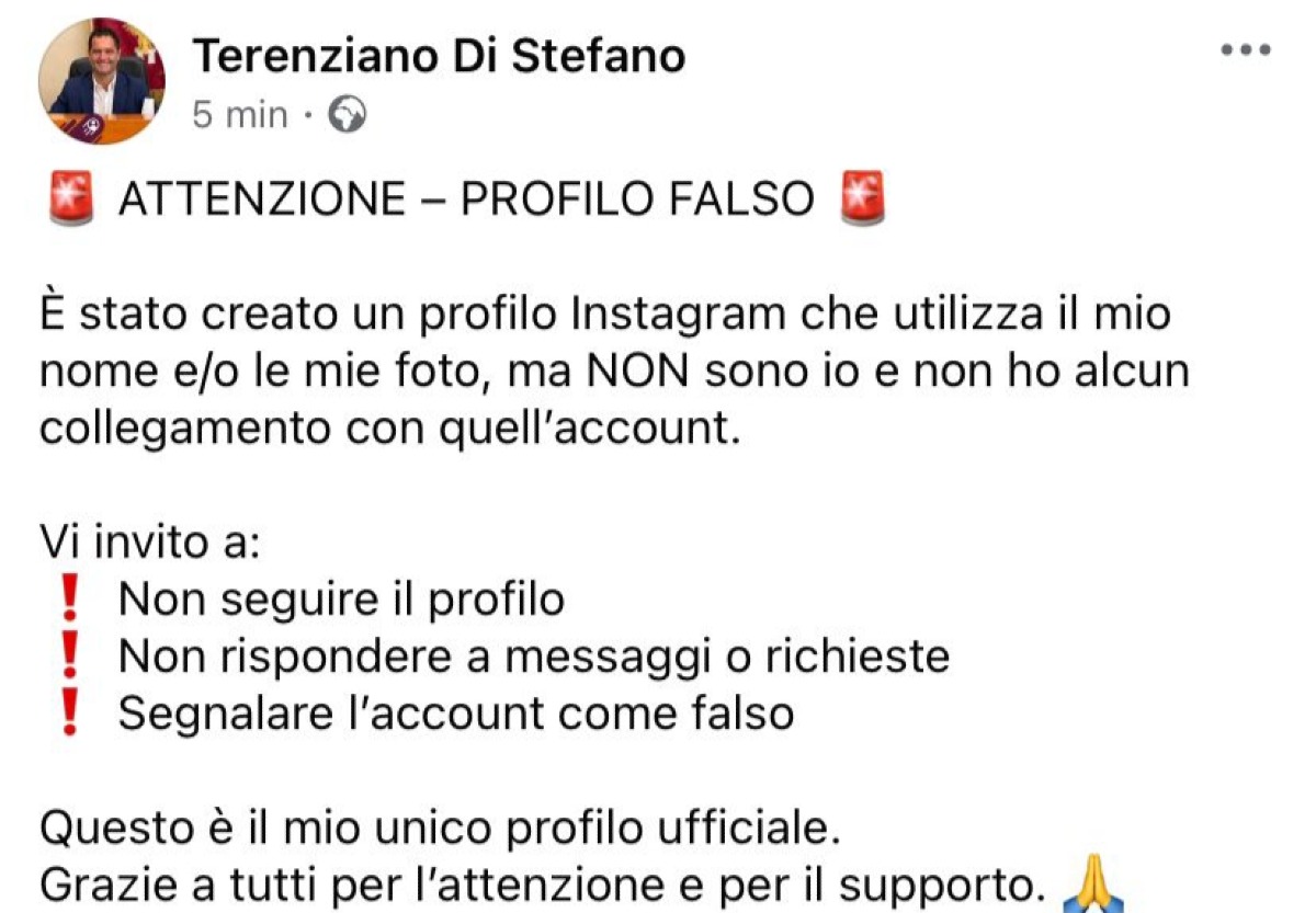 "Quel profilo Instagram è falso", sindaco: "Non è riconducibile a me" - 