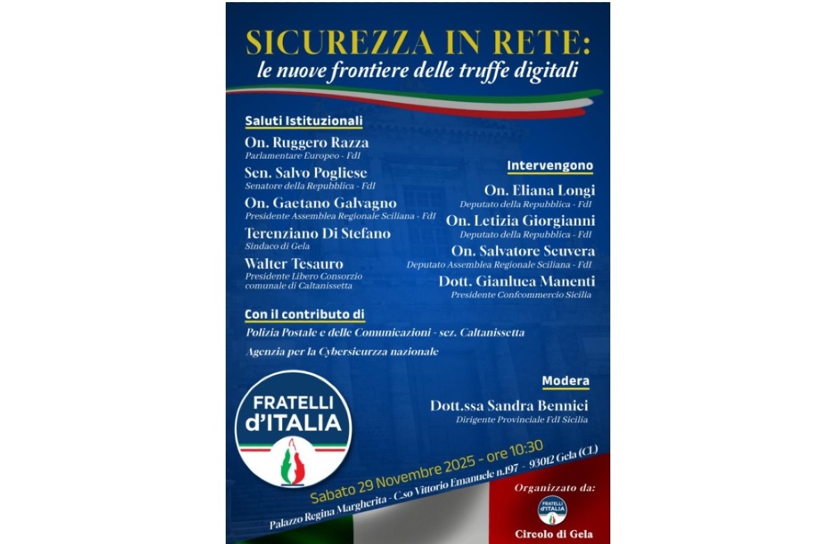 In città FdI dibatte su "Sicurezza in rete: le nuove frontiere delle truffe digitali" - 